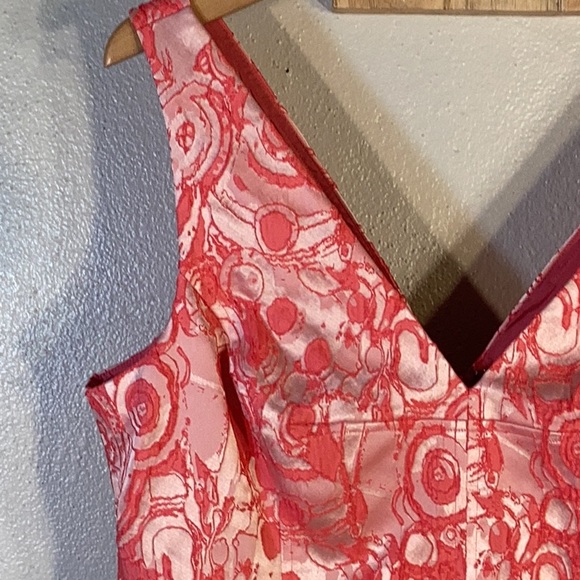 NWT Rickie Freeman Teri Jon Jacquard Sleeveless Tea Length Dress Woman’s Size 14 - Picture 4 of 16